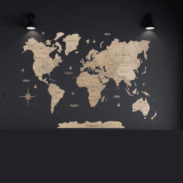 Houten wereldkaart - Globe model